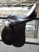 17ins brown leather saddle by George Keiffer