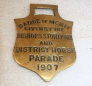 Parade horse brass - Bishops Stortford 1907
