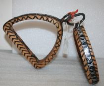 Pair of Peruvian wooden stirrups