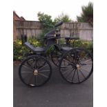 SPIDER PHAETON built by Hartland Carriages to suit 14.2 to 15hh cobs single or pair. Painted black