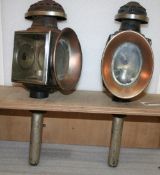 Pair of oval fronted carriage lamps