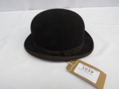 Child's hard bowler hat, size 6 5/8, 54ins, 18.5cms