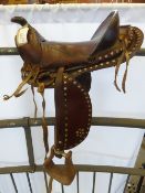 Small Western saddle; 13.5ins from horn to cantle - carries VAT