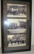 3 framed photographs of heavy horses and wagons, c1920 at Ulverston Hospital Parade