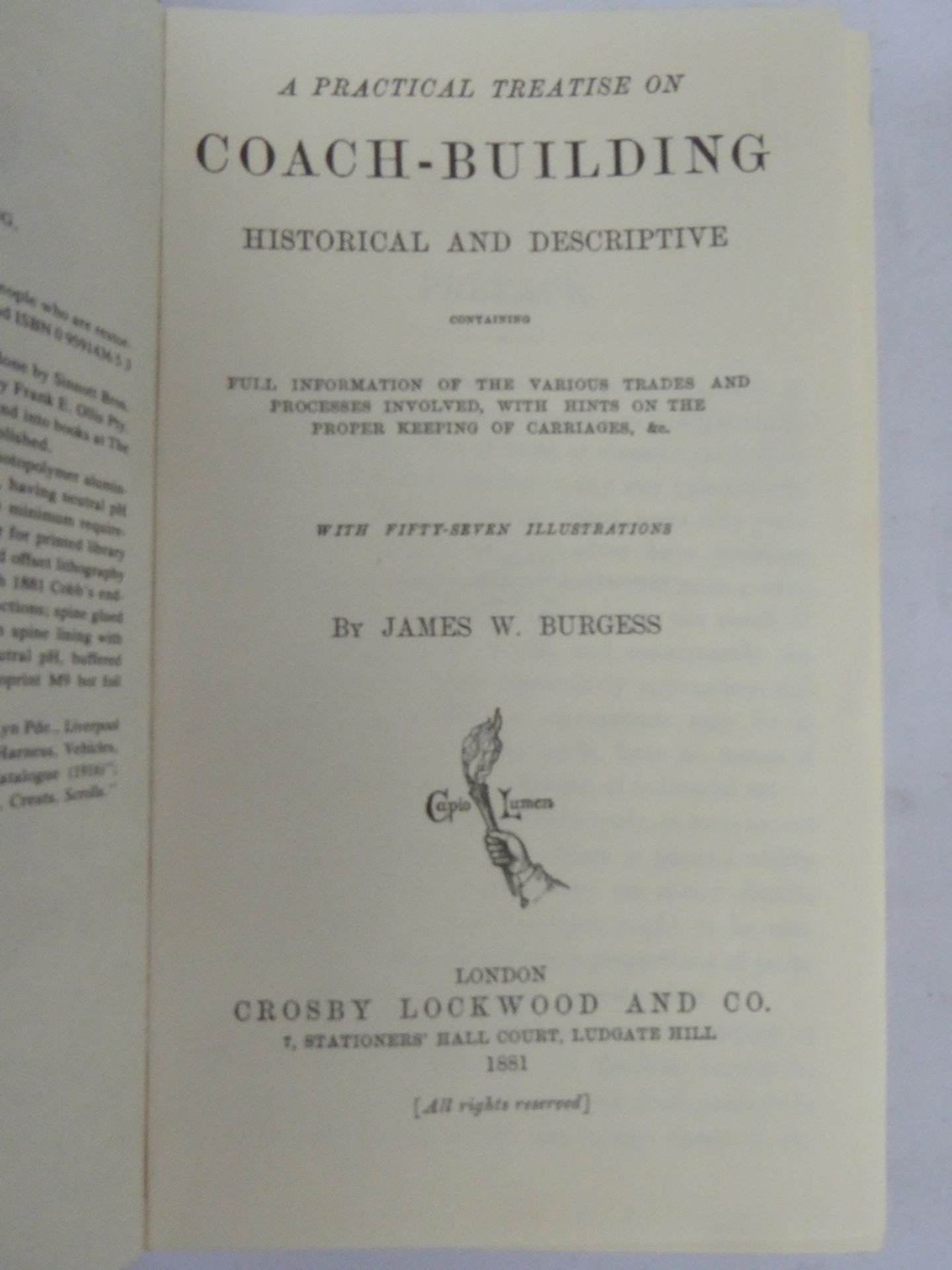 James W. Burgess: A Practical Treatise on Coach-Building, Historical and Descriptive; a very high qu - Image 2 of 3