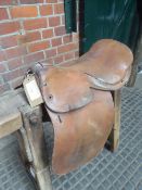 Brown leather Military saddle