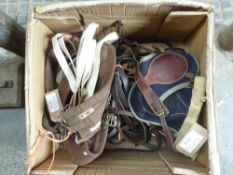 Tack comprising of 4 x stirrups with leathers; 4 x martingales; 3 sets of spurs - 1 x Craig & Davies