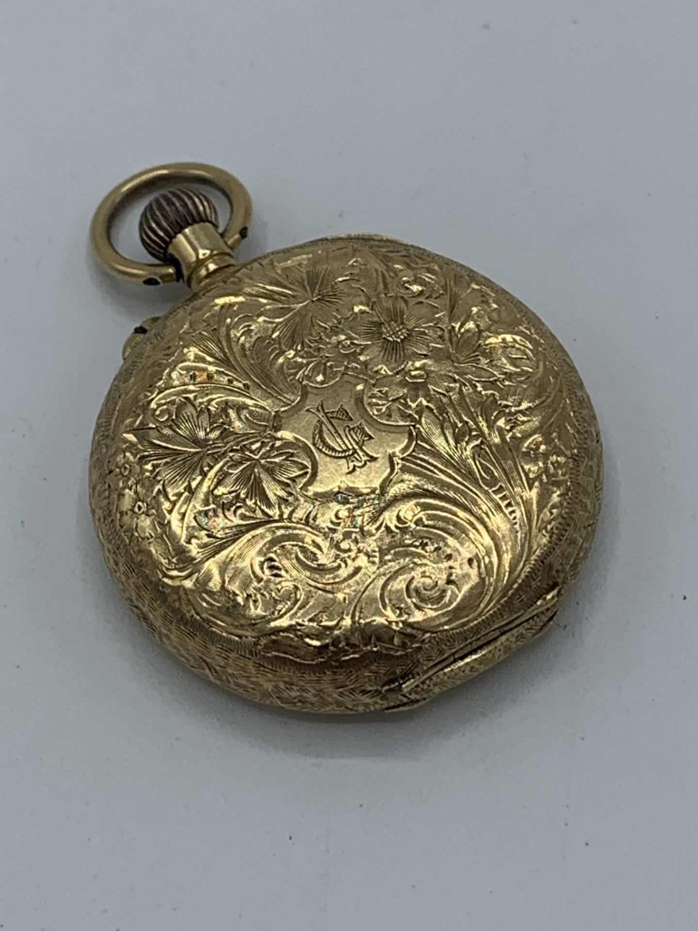 8ct gold cased lady's fob watch. - Image 2 of 2