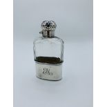 Silver mounted cut glass hip flask by Mappin Bros