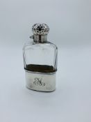 Silver mounted cut glass hip flask by Mappin Bros