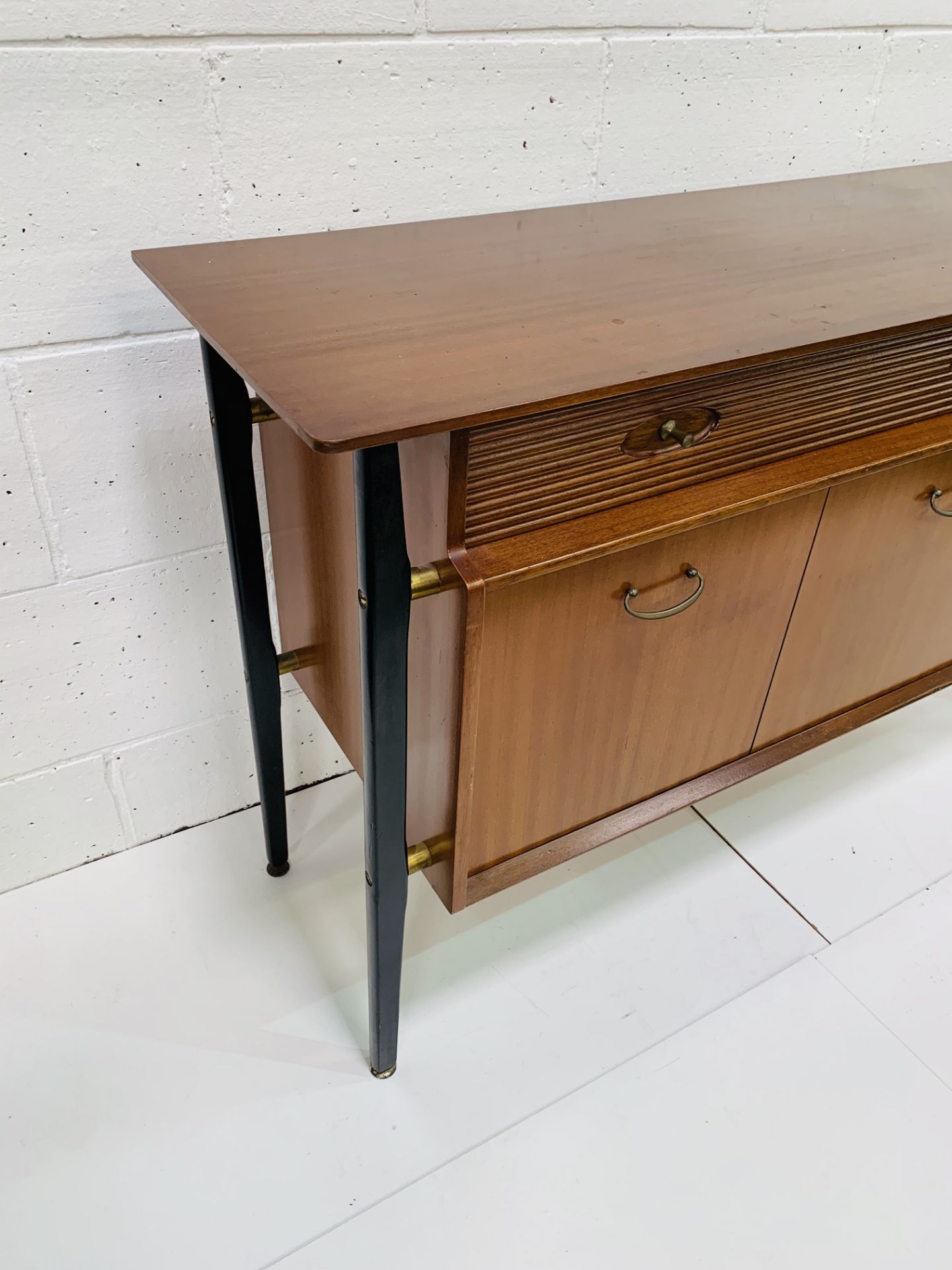 "Nathan" teak 1960's sideboard with two frieze drawers over cupboards. - Bild 3 aus 8