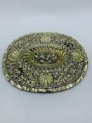 Rare Early Victorian gilded sterling silver fruit platter, by Charles Fox and co.