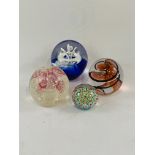3 paperweights incl. Caithness paperweight "Congraulations"
