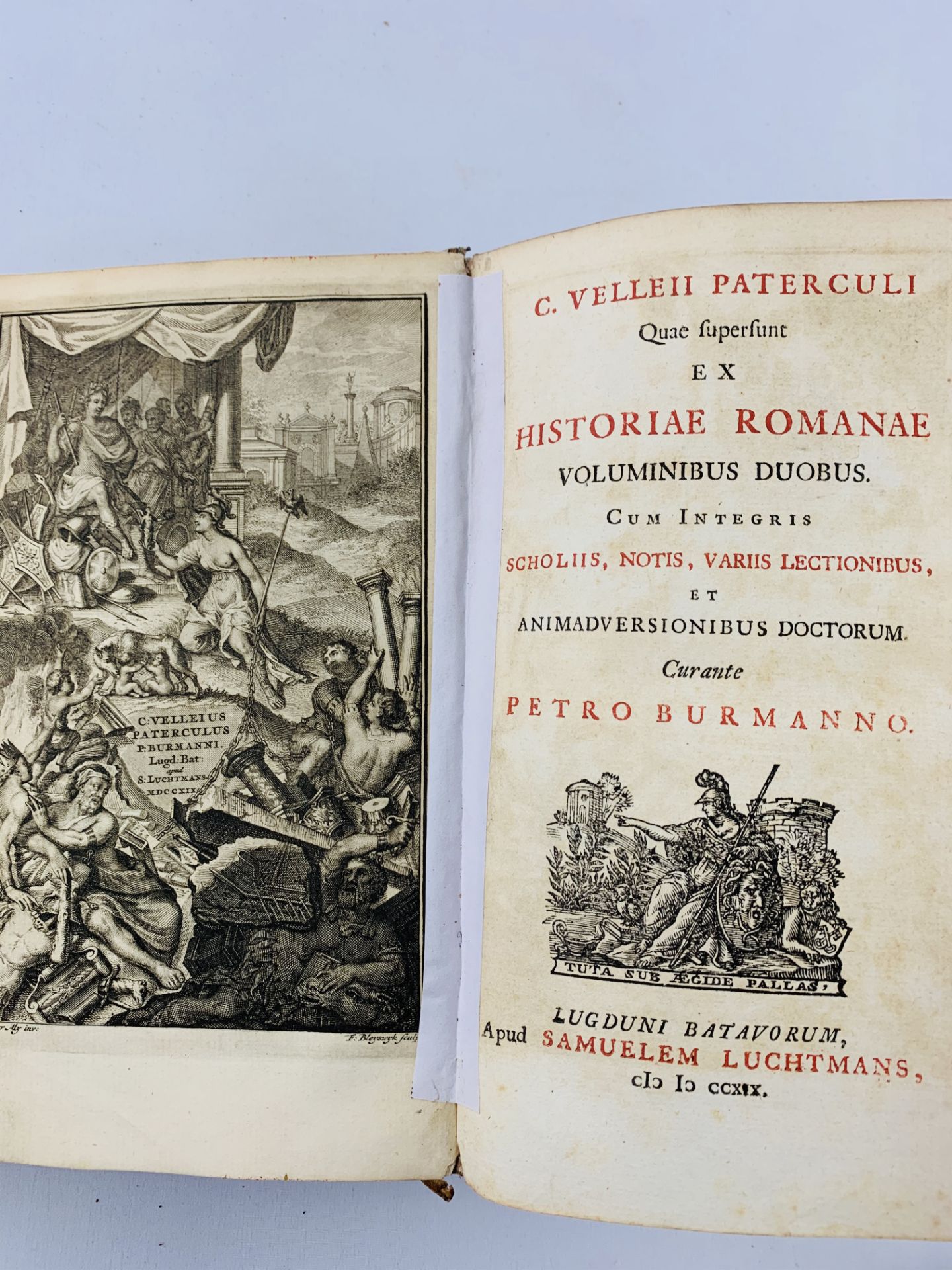 C. Velleius Paterculus, A History of Rome, publ. Lugd. Batavorum 1719; with Francisco Sanctius Miner - Image 2 of 6