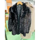 Black mink three quarter length jacket and matching hat