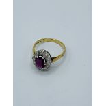 18ct gold, ruby and diamond ring