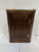 19th Century oak wall hanging corner cupboard.