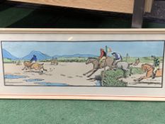 Framed and glazed watercolour of a Horse Racing scene in Ireland