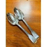 Pair of Georgian serving spoons circa 1800, 4ozt.