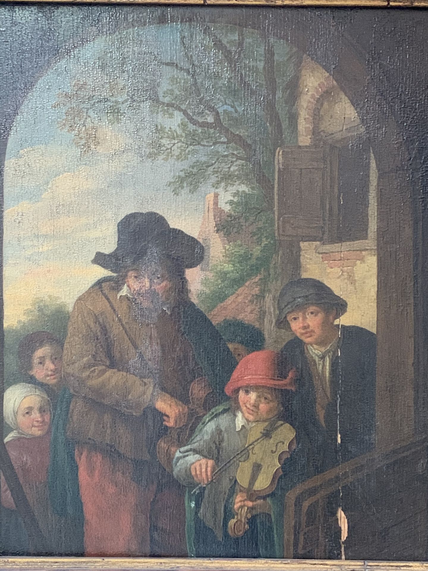 Framed oil on board in the manner of 17th Century Dutch school, possibly Adriane Van Ostade. - Image 5 of 5