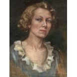 1930’s art deco portrait, oil on canvas.