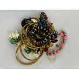 Collection of beaded bracelets costume jewellery