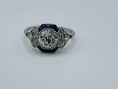 Sapphire and diamond dome ring.