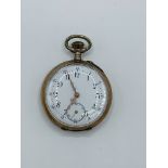 800 silver and gold plate case manual wind lady's pocket watch, in going order
