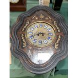 Ornate ebonised mother of pearl French vineyard clock circa 1860 in going order.