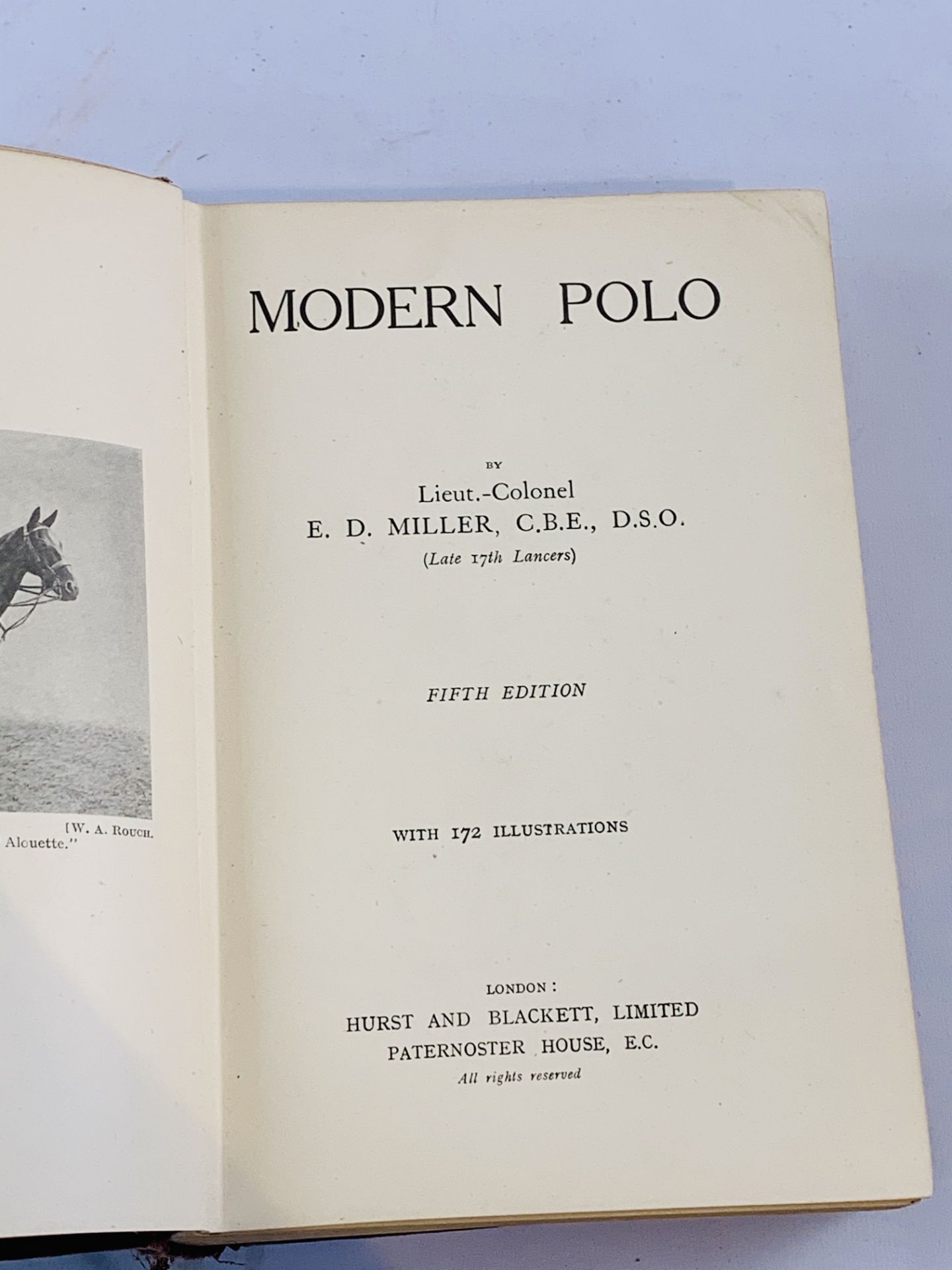 Book 'Modern Polo' by Lt. Col. E D Miller. - Image 3 of 3