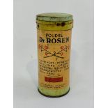 1920's tins of curiosity with 12 sealed tins of 'Dr Rosen Powder'.