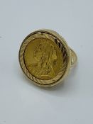 1899 sovereign set in a 9ct gold ring, 15.0gms