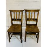 Two rail back chapel chairs, and two others