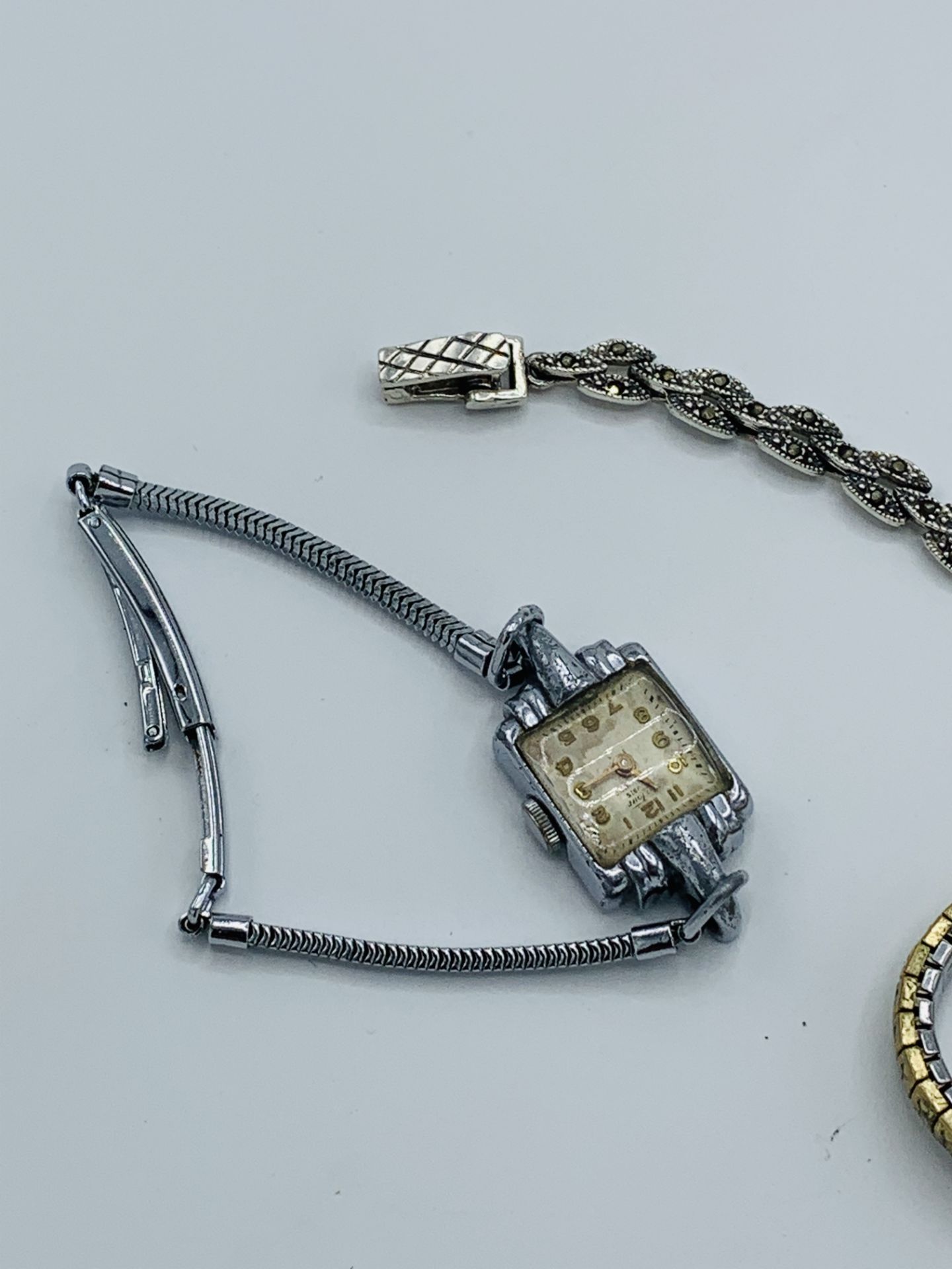 Lady’s wrist watch decorated with marcasite and 3 other watches - Image 3 of 4