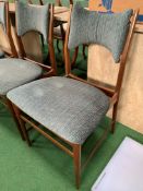 Six 1950's style upholstered dining chairs by Everest.