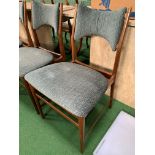 Six 1950's style upholstered dining chairs by Everest.