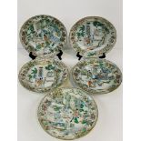 Six Chinese famille verte Chinese porcelain dinner bowls