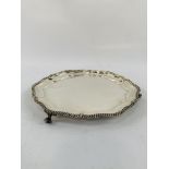 Walker and Hall sterling silver card tray, 1937 Chester hallmark.