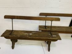Two Tram bench seats with moveable backs