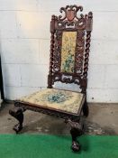 Victorian rosewood Prie Dieu