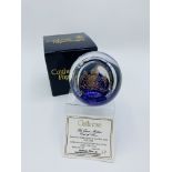 Caithness Paperweight, The Queen Mother's Coat of Arms issued for her 95th year.