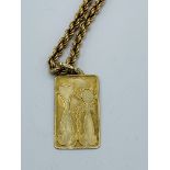 9ct gold chain necklace and pendant.