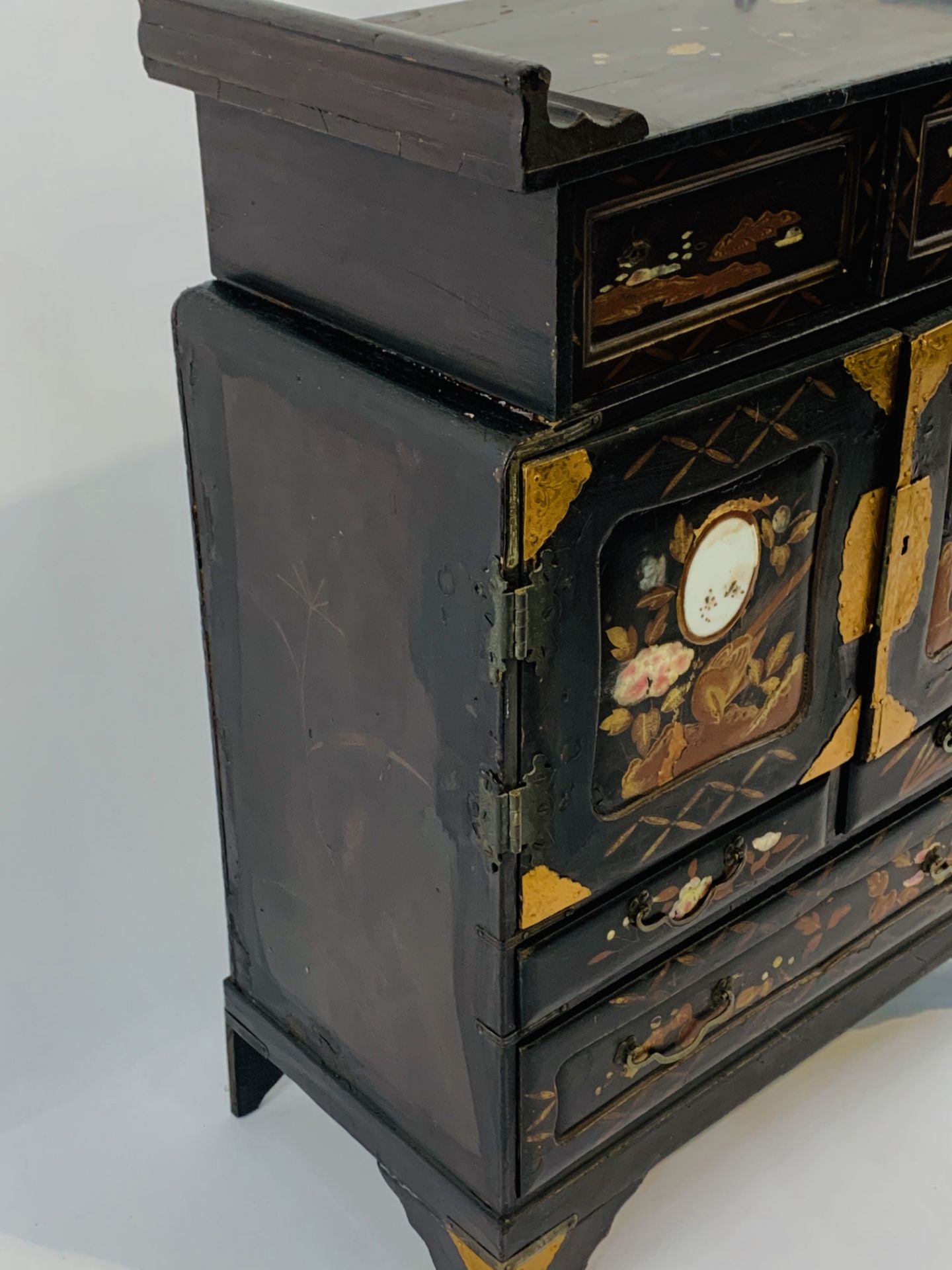 Late 19th Century ebonised and mother of pearl Chinese travel cabinet for jewellery and writing. - Image 2 of 5