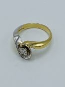 750 gold and platinum solitaire diamond ring, 7.0gms