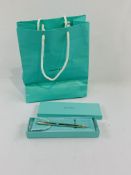 Tiffany and Co sterling silver cased propelling ball point pen, new in box