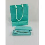 Tiffany and Co sterling silver cased propelling ball point pen, new in box