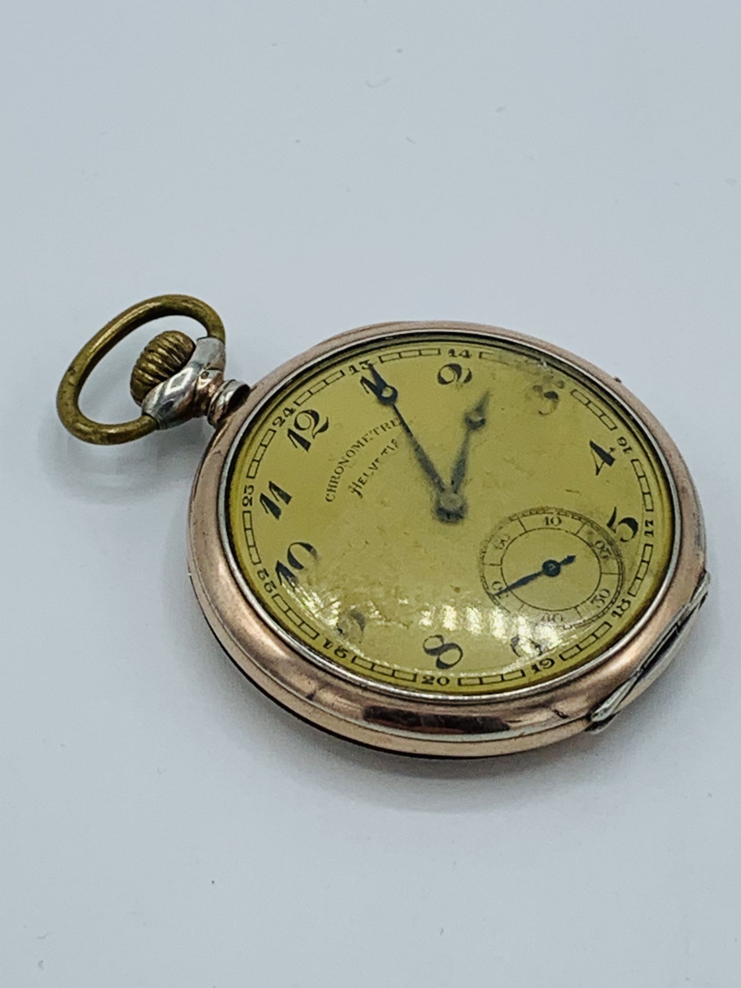 800 silver case pocket watch stamped Chronometre Helvetia. Going order - Image 2 of 4