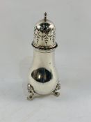 Hallmarked Silver tall sugar shaker by J W Ltd,