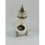 Hallmarked Silver tall sugar shaker by J W Ltd,