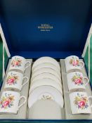 Royal Worcester boxed set of six coffee cans and saucers.